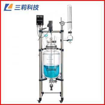 S212-50L雙層玻璃反應(yīng)釜	防爆電機50升玻璃反應(yīng)器