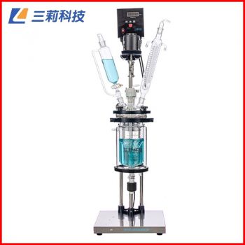S212-2L雙層玻璃反應(yīng)釜 底板式防爆電機2升雙層玻璃反應(yīng)器